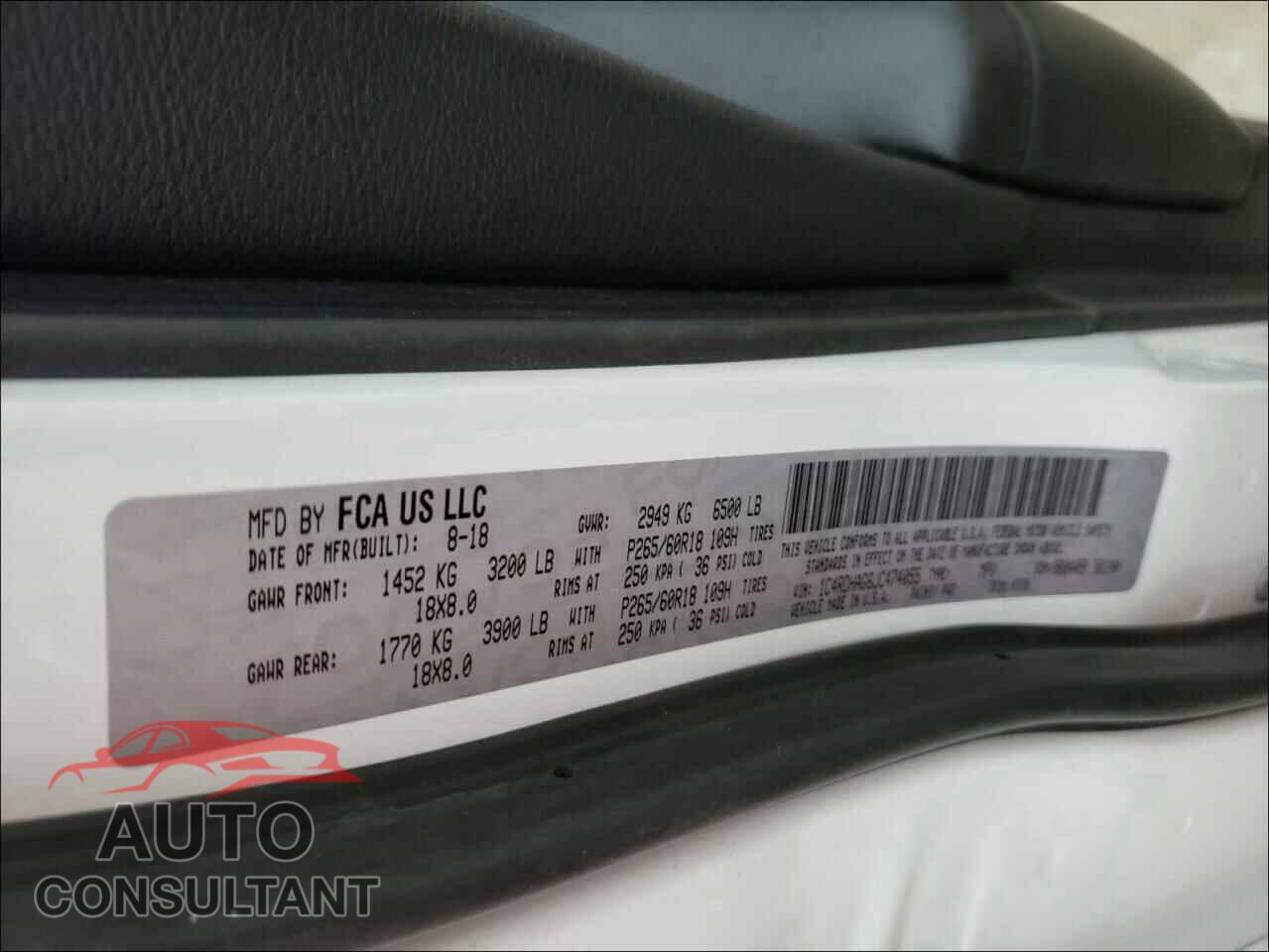 DODGE DURANGO 2018 - 5YJ3E1EB6JF066182