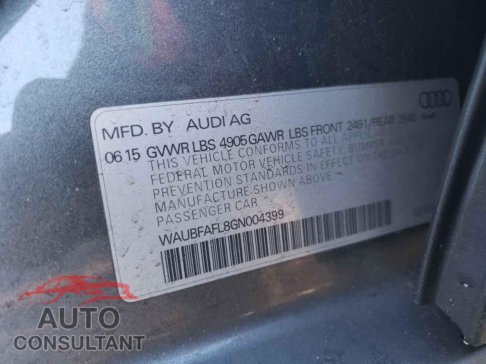 AUDI A4 2016 - WAUBFAFL8GN004399