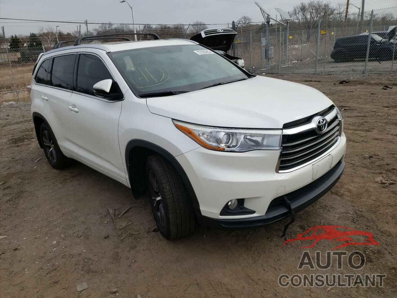 TOYOTA HIGHLANDER 2016 - 5TDJKRFH7GS332895