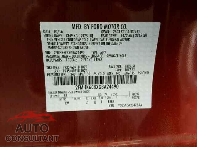 FORD FLEX 2016 - 2FMHK6C8XGBA24490
