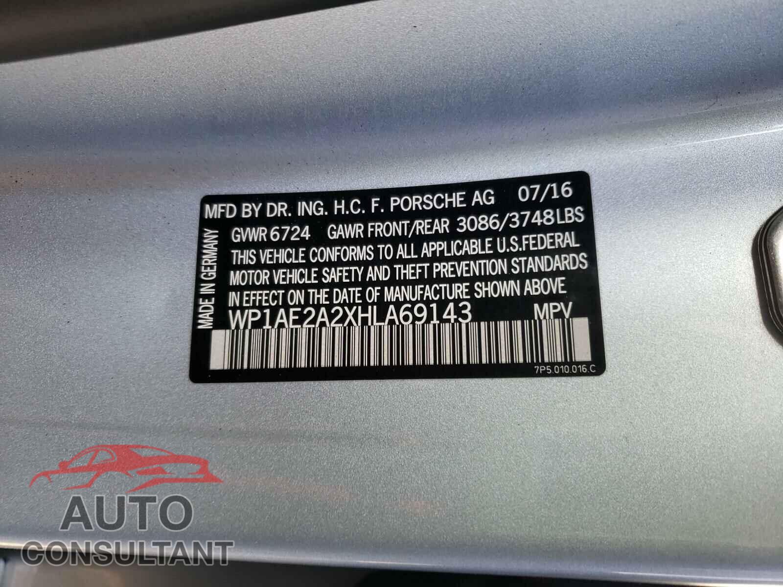 PORSCHE CAYENNE 2017 - WP1AE2A2XHLA69143
