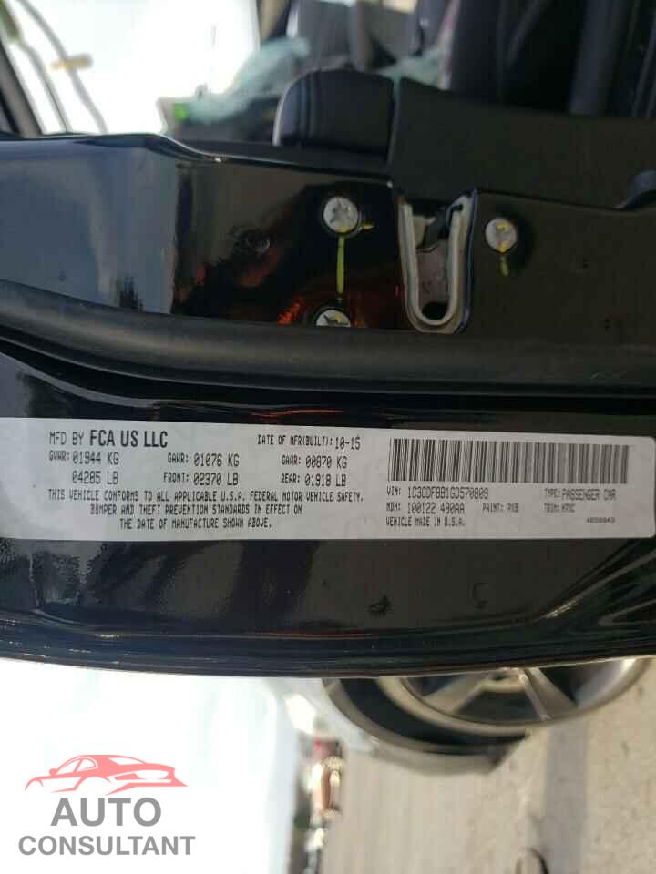 DODGE DART 2016 - 1C3CDFBB1GD570809