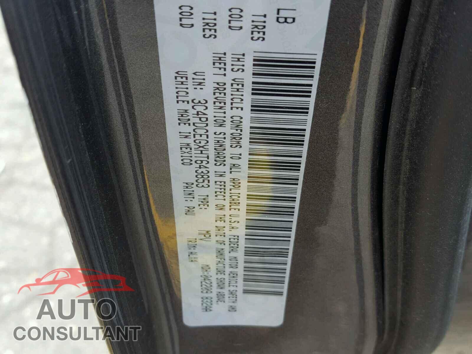 DODGE JOURNEY 2017 - 3C4PDCEGXHT643853