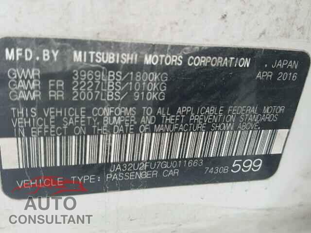 MITSUBISHI LANCER 2016 - JA32U2FU7GU011663