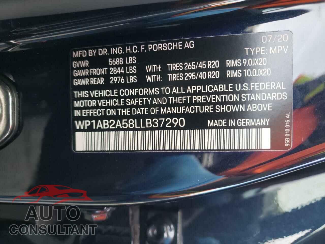 PORSCHE MACAN 2020 - WP1AB2A58LLB37290