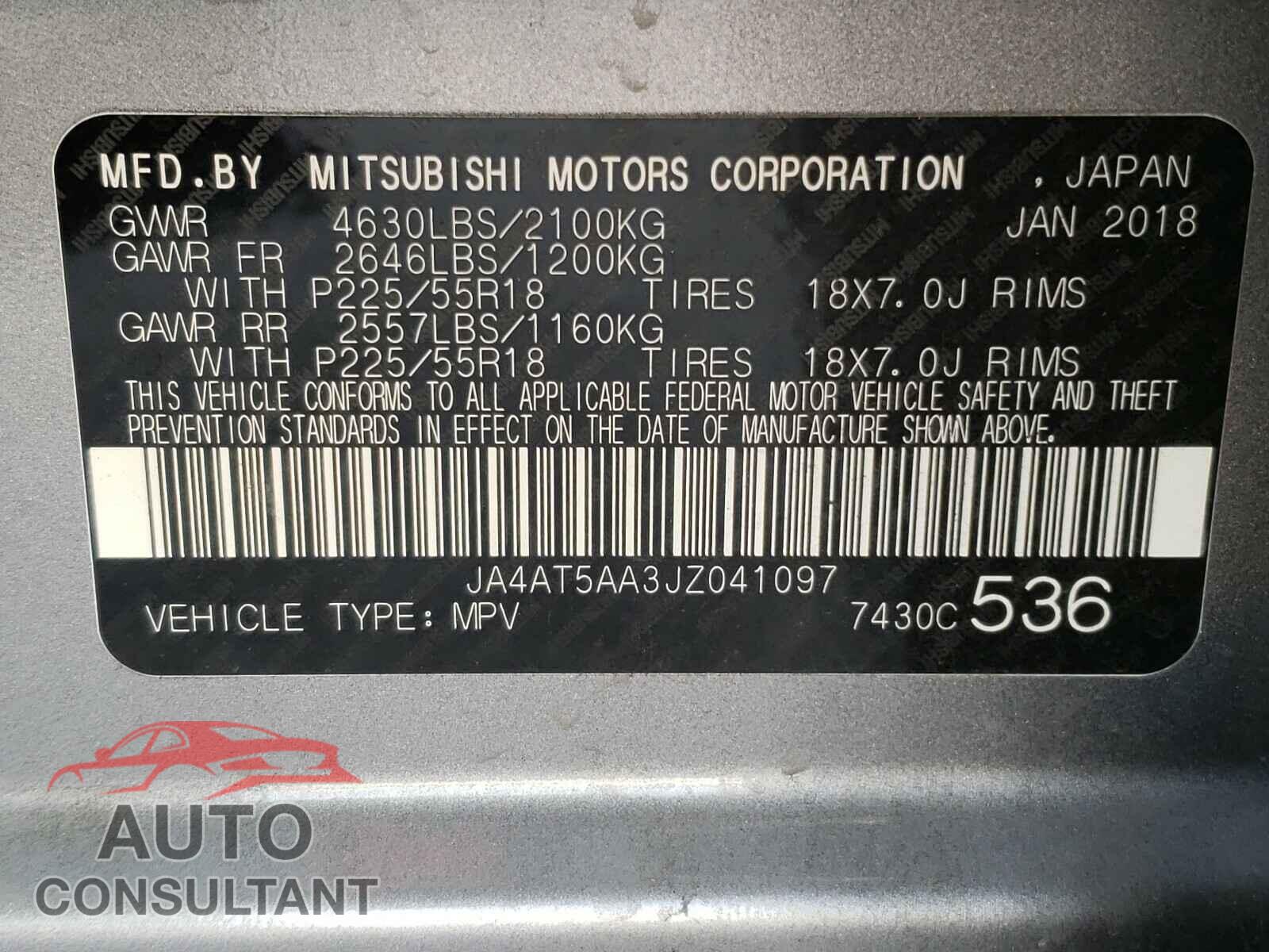 MITSUBISHI ECLIPSE 2018 - 5N1AZ2MH2JN174982