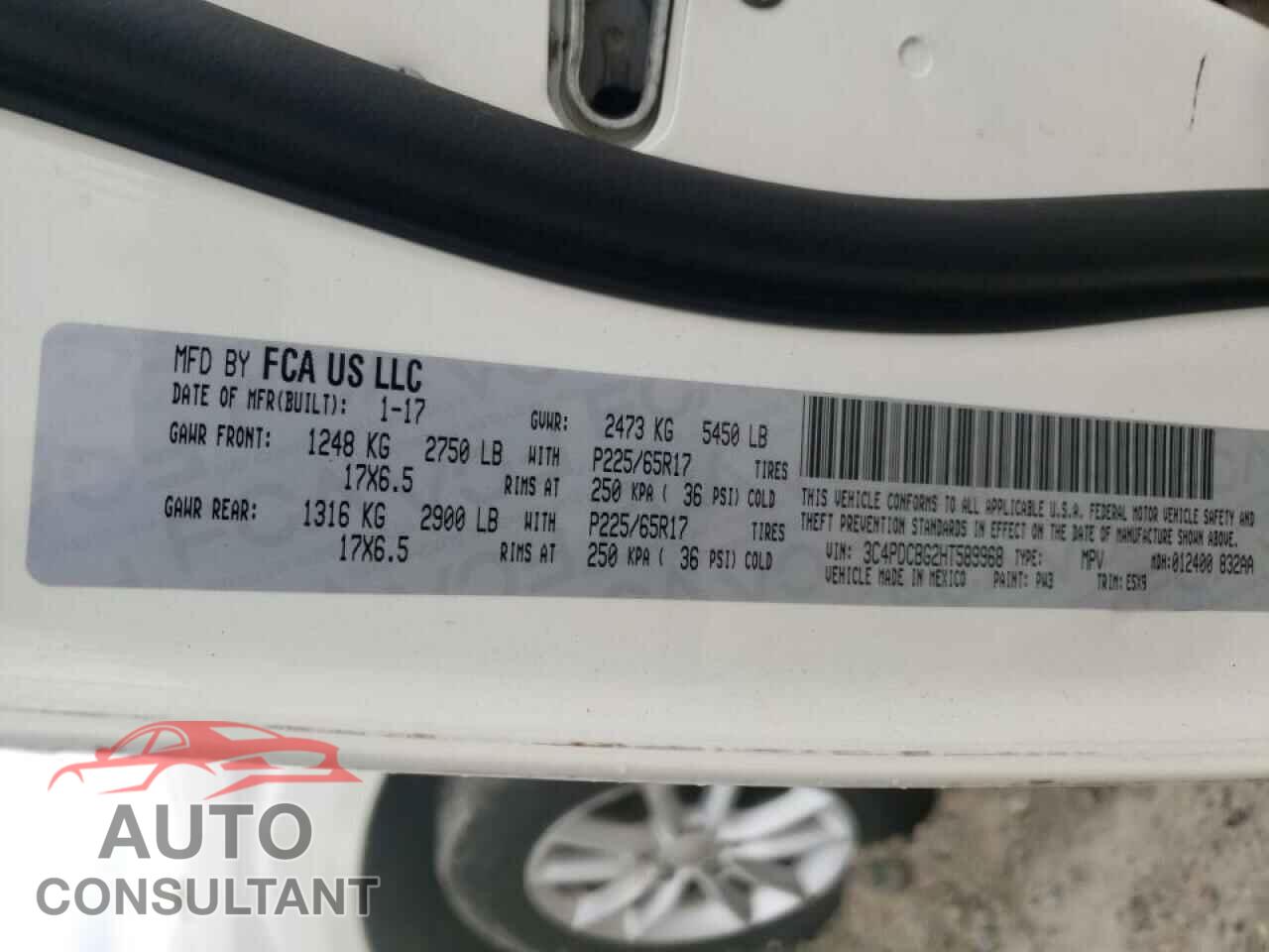 DODGE JOURNEY 2017 - 3C4PDCBG2HT589968