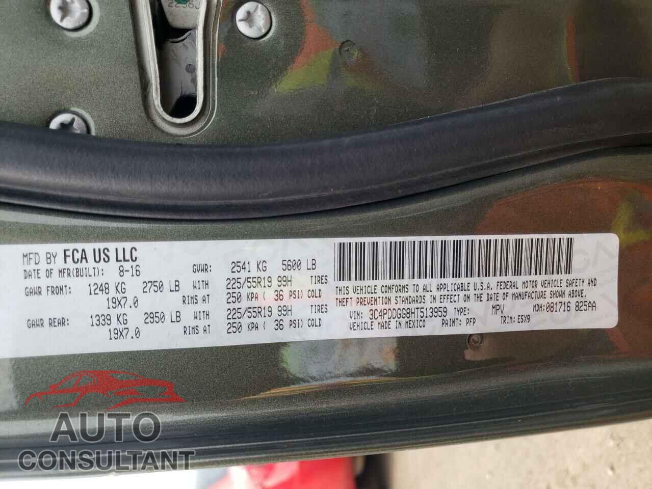 DODGE JOURNEY 2017 - 3C4PDDGG8HT513959