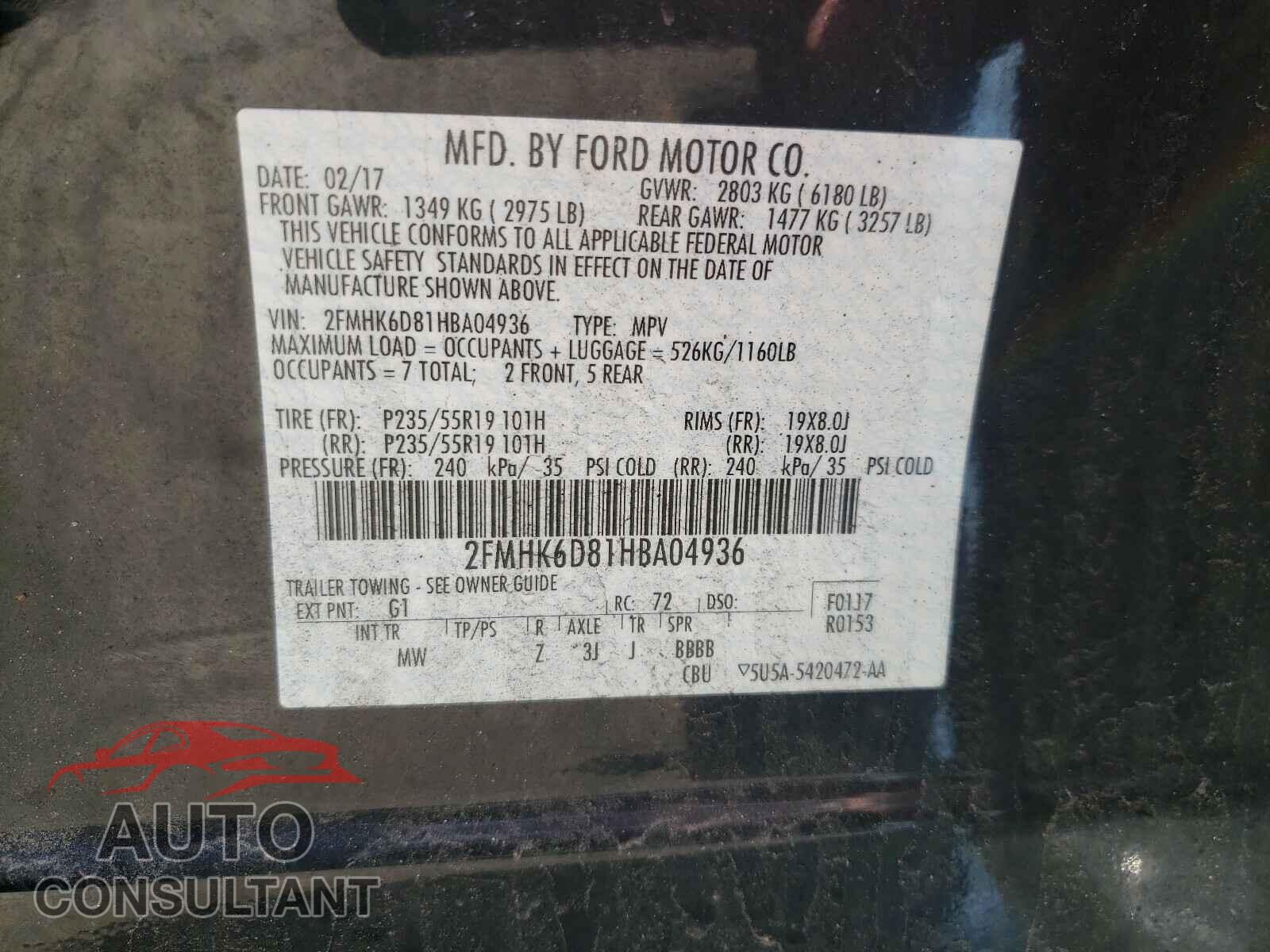 FORD FLEX 2017 - 2FMHK6D81HBA04936