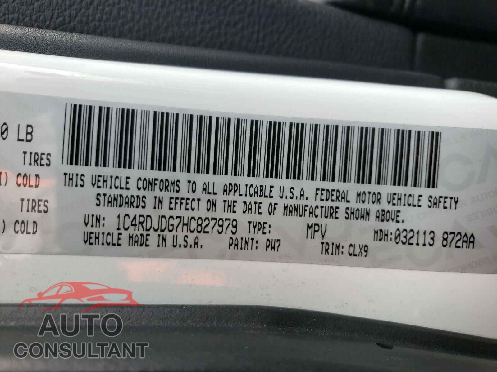DODGE DURANGO 2017 - 1C4RDJDG7HC827979
