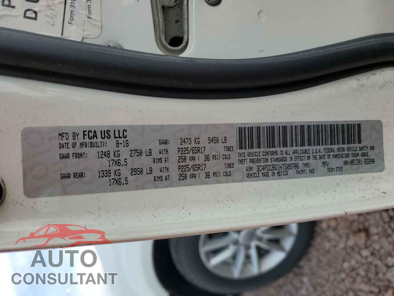 DODGE JOURNEY 2017 - 3C4PDCBG1HT509706