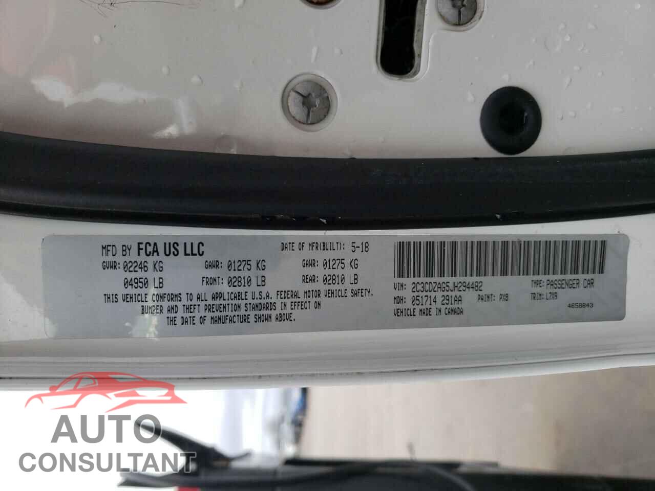 DODGE CHALLENGER 2019 - 2C3CDZBT9KH606428