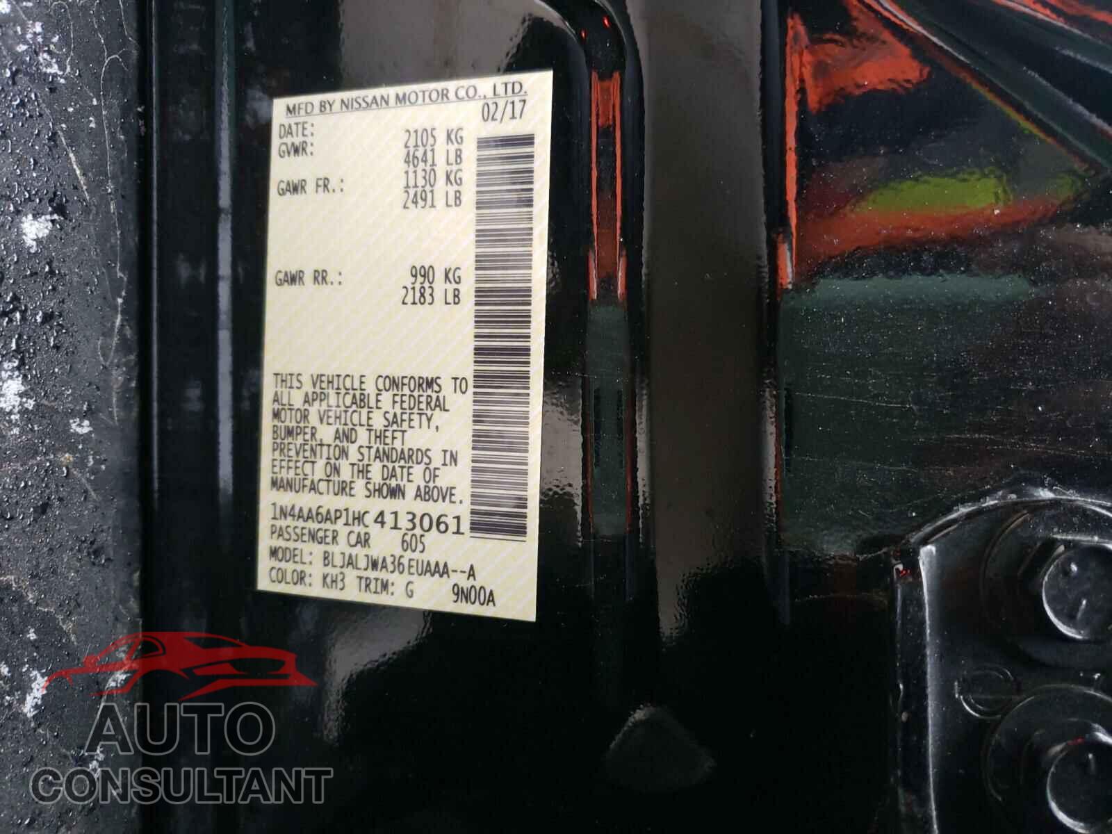 NISSAN MAXIMA 2017 - 1N4AA6AP1HC413061