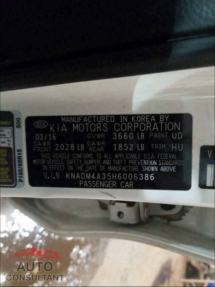 KIA RIO 2017 - KNADM4A35H6006386