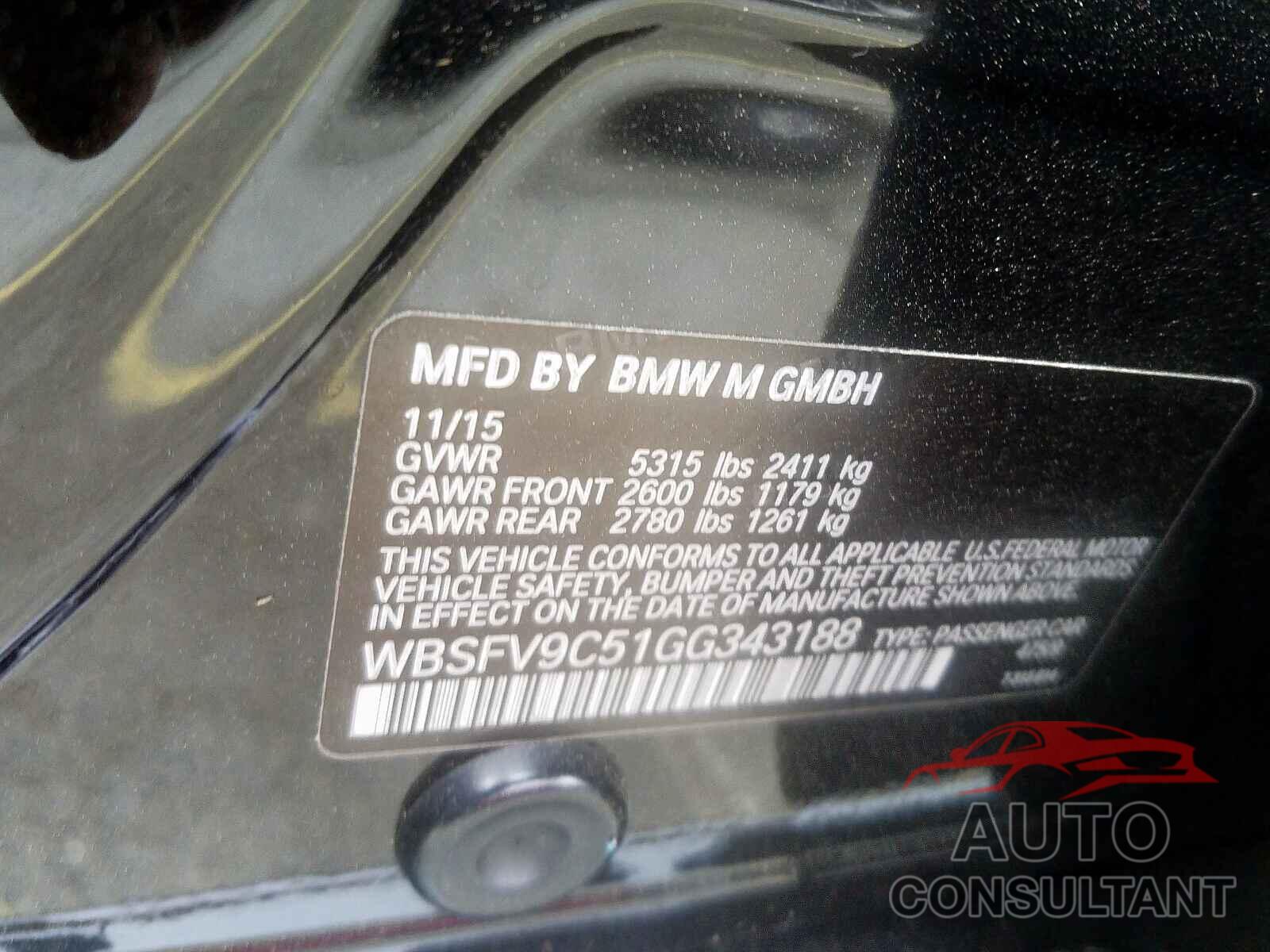 BMW M5 2016 - 3VW4T7AJXHM415583