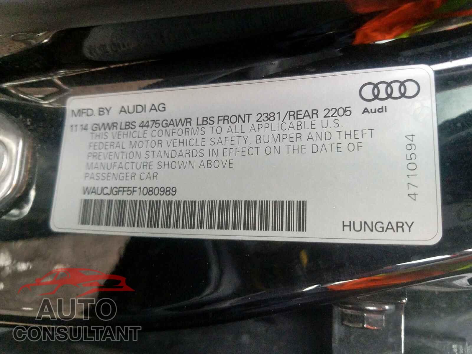 AUDI A3 2015 - WAUCJGFF5F1080989