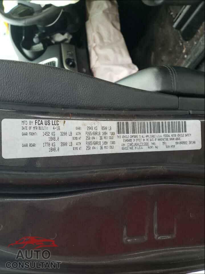 DODGE DURANGO 2018 - 1C4RDJAG4JC312691