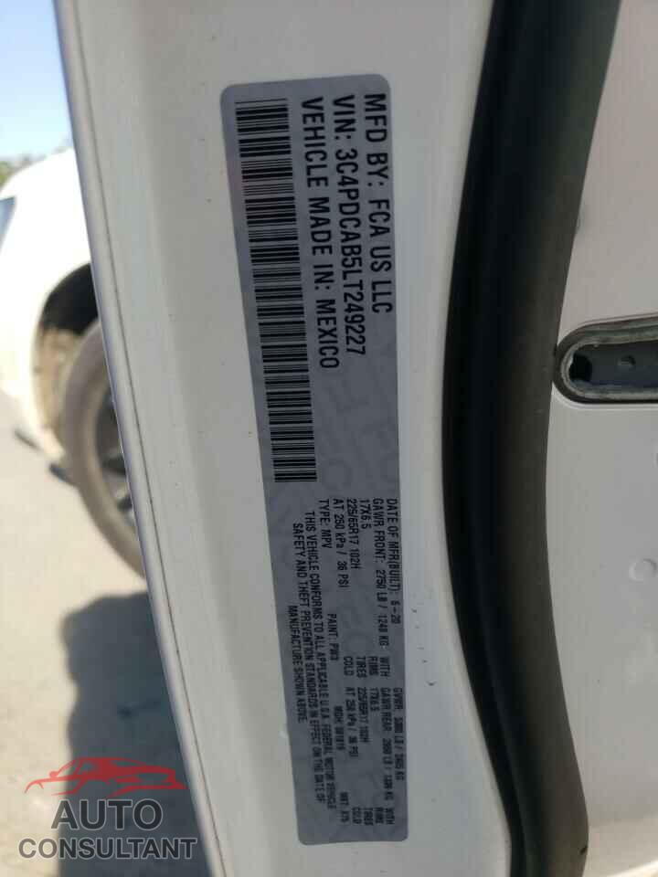 DODGE JOURNEY 2020 - 3C4PDCAB5LT249227