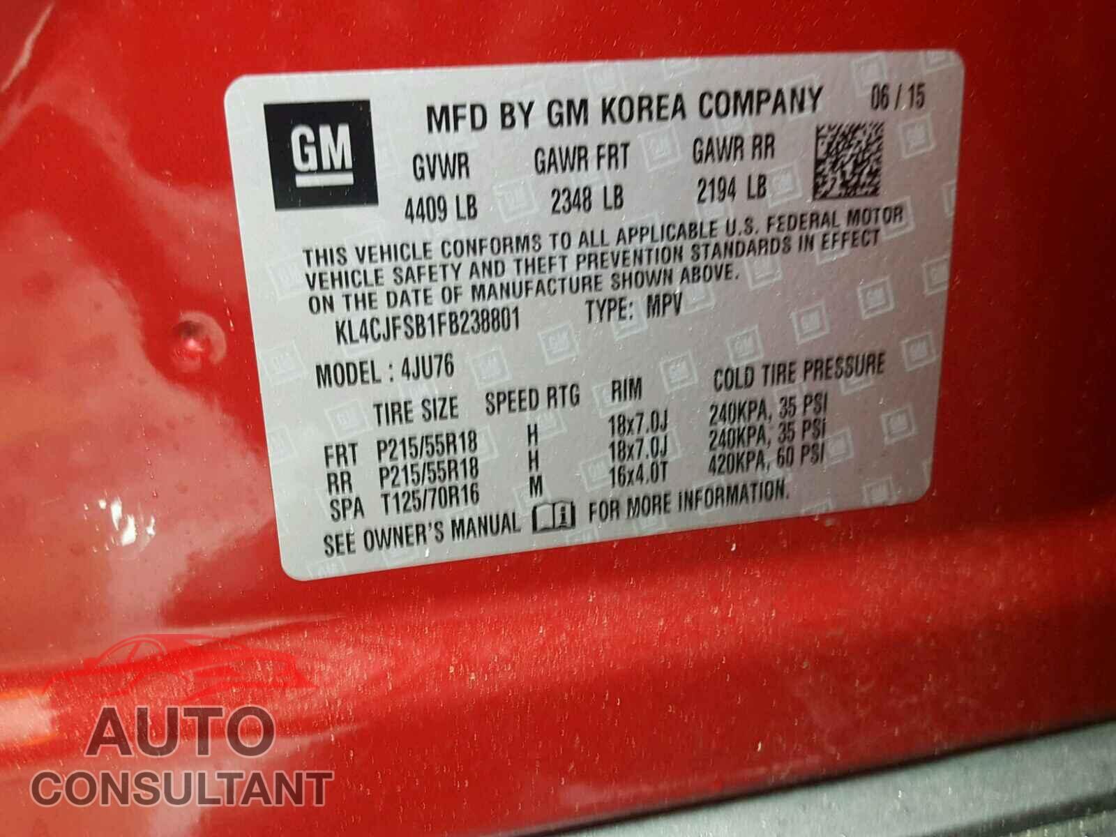BUICK ENCORE CON 2015 - 5NPE24AF2KH763430