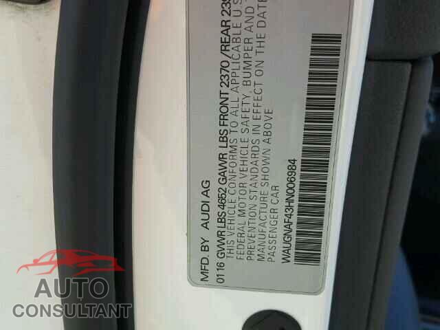 AUDI A4 2017 - WAUGNAF43HN006984