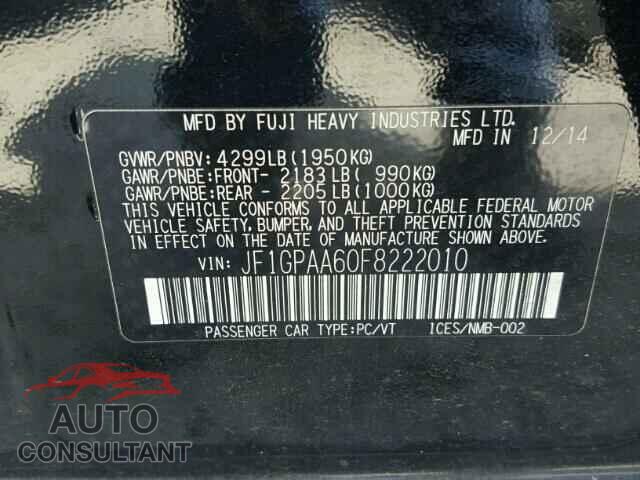 SUBARU IMPREZA 2015 - JF1GPAA60F8222010