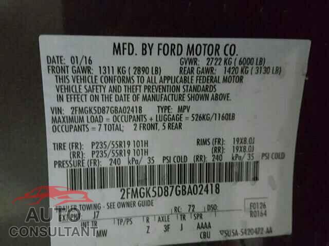 FORD FLEX 2016 - 2FMGK5D87GBA02418