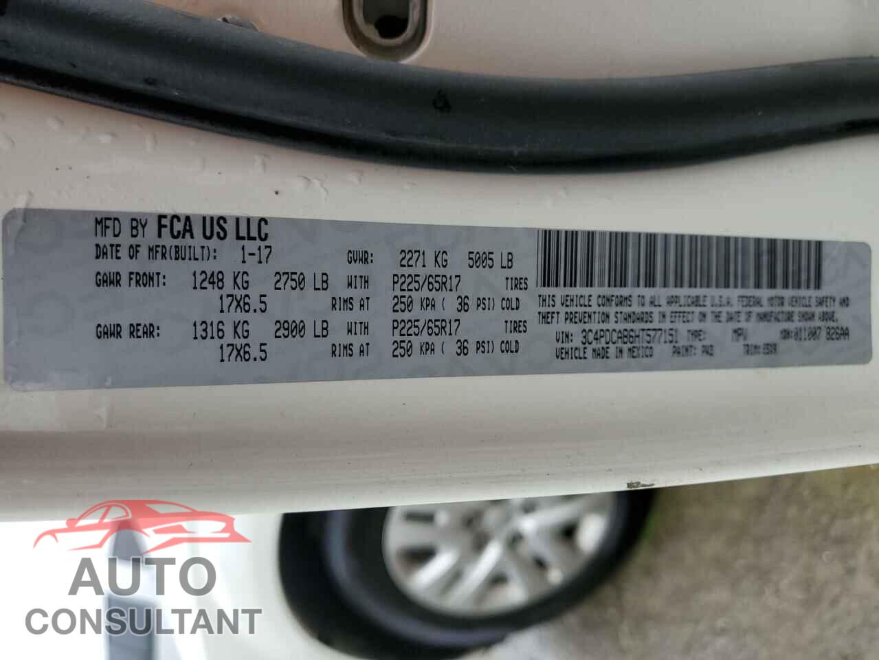DODGE JOURNEY 2017 - 3C4PDCAB6HT577151