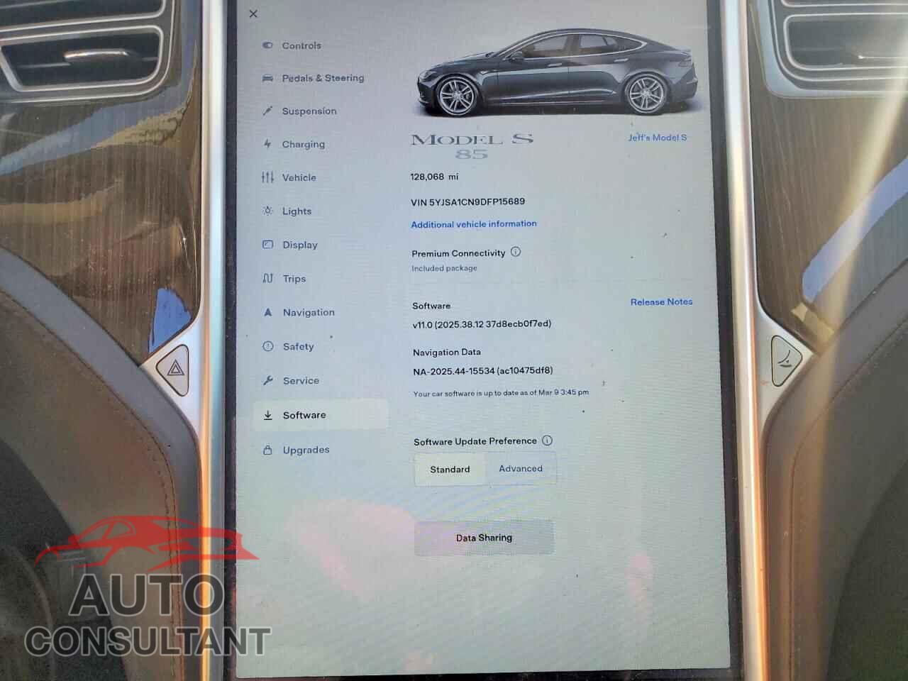 TESLA MODEL S 2013 - 5YJSA1CN9DFP15689
