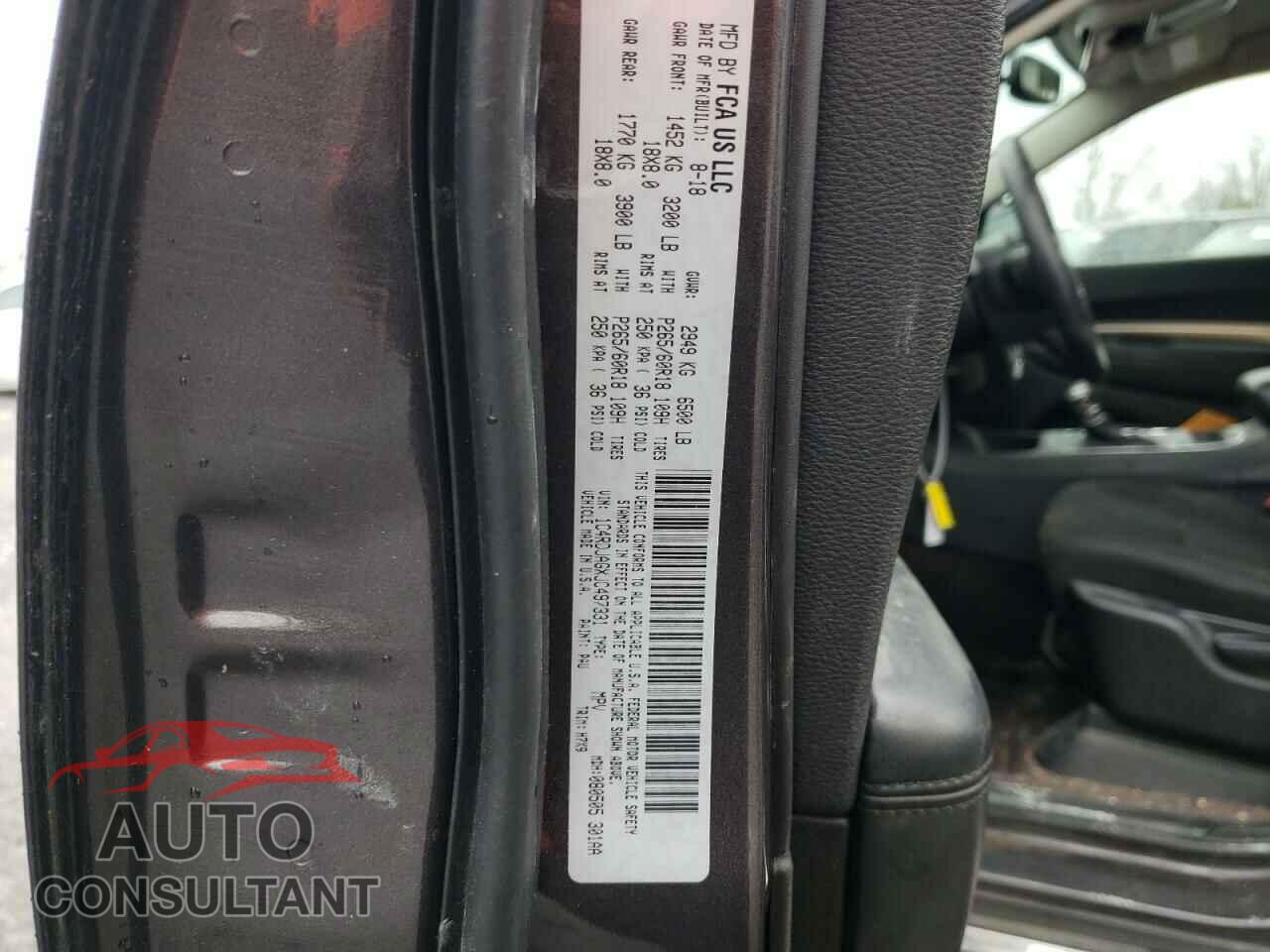 DODGE DURANGO 2018 - 1C4RDJAGXJC497331