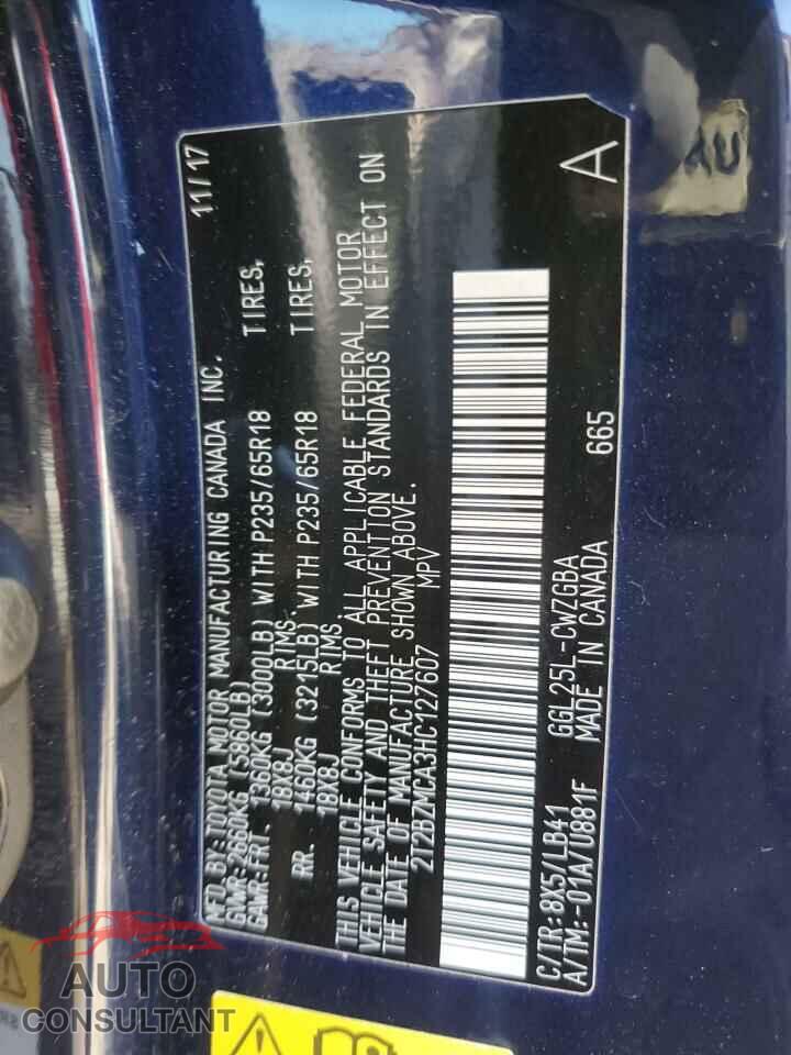 LEXUS RX350 2017 - 2T2BZMCA3HC127607