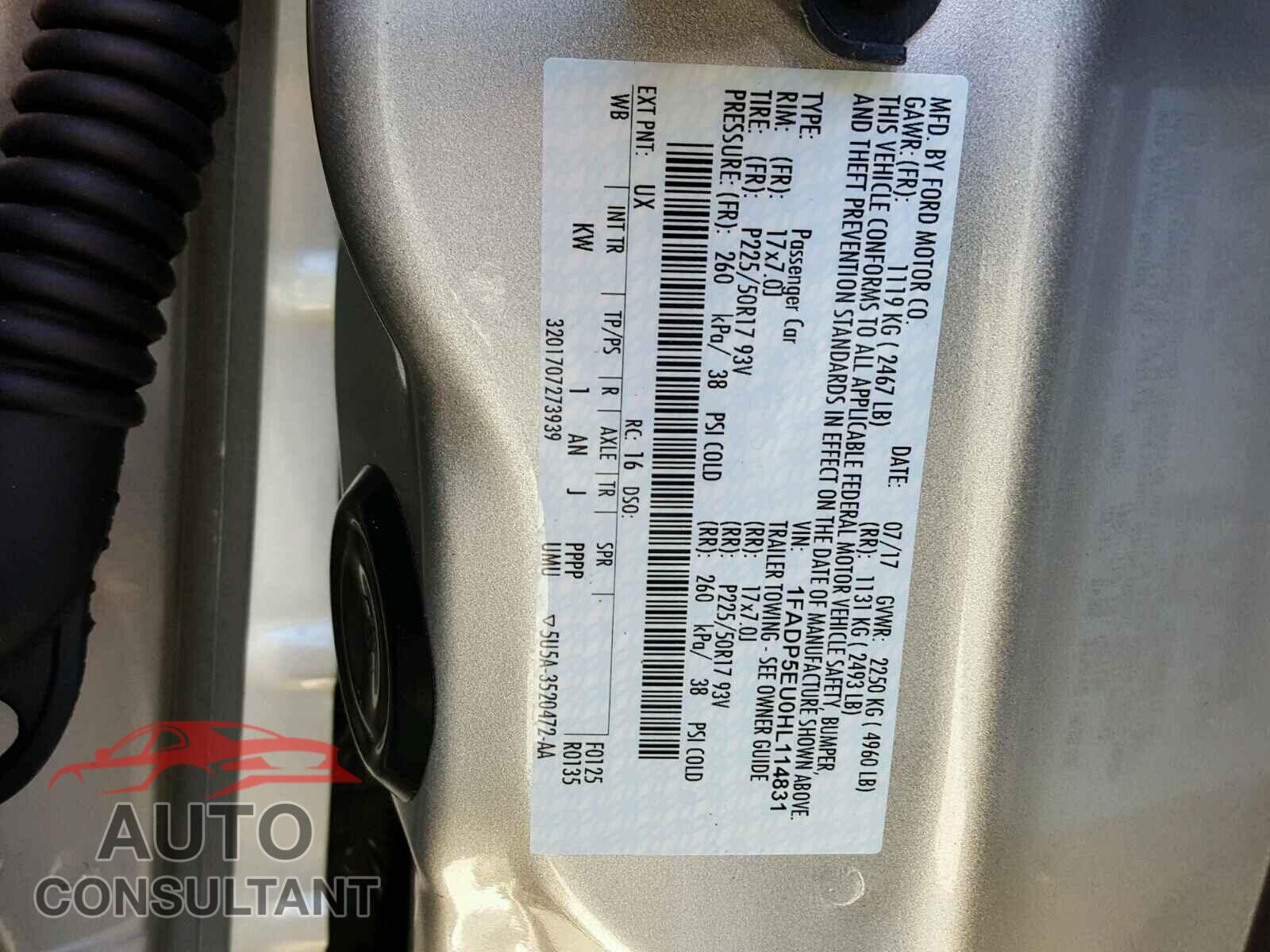 FORD CMAX 2017 - 1FADP5EU0HL114831