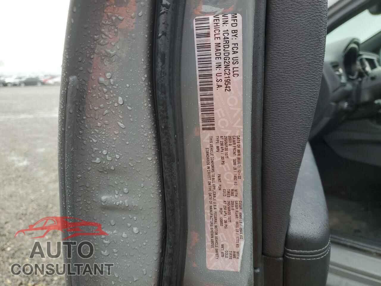 DODGE DURANGO 2022 - 1C4RDJDG2NC219542