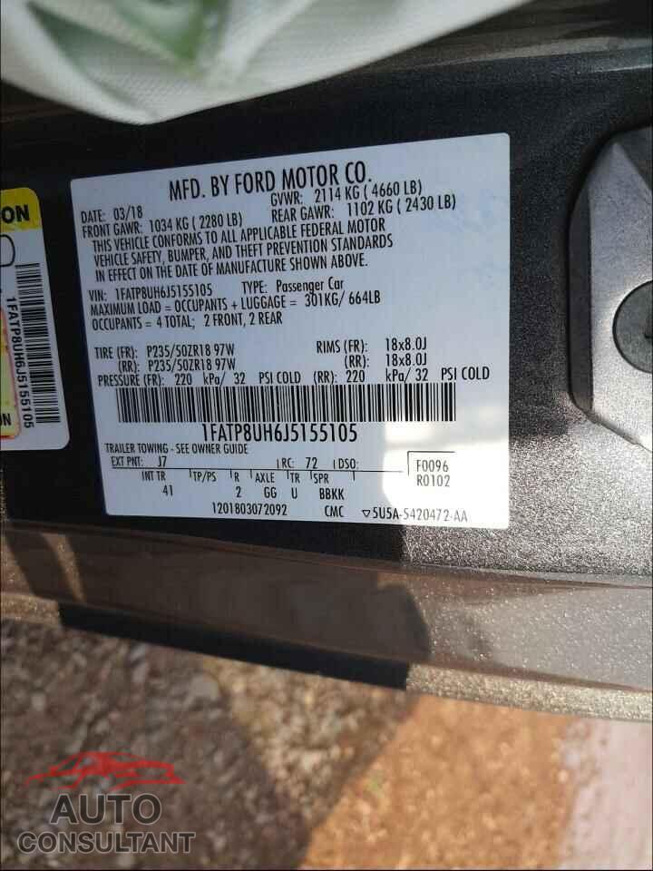FORD MUSTANG 2018 - 1FATP8UH6J5155105