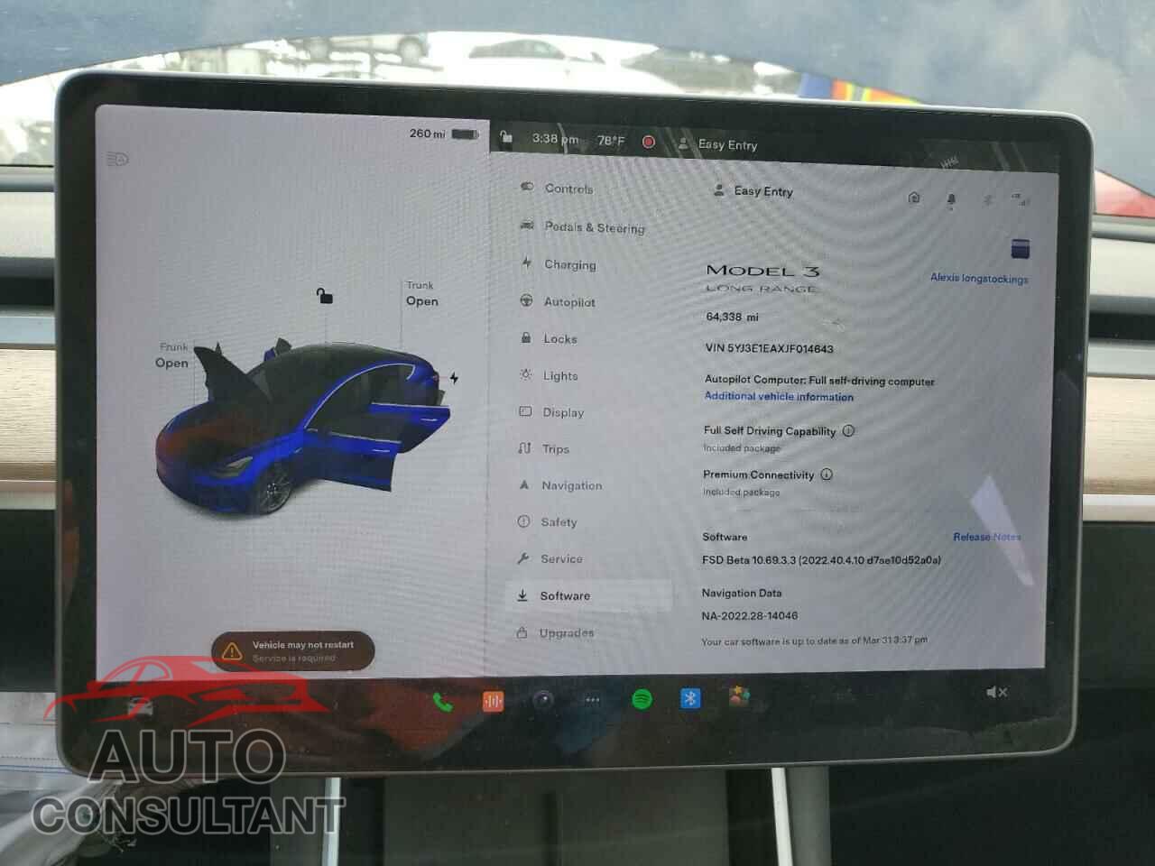 TESLA MODEL 3 2018 - 5YJ3E1EAXJF014643