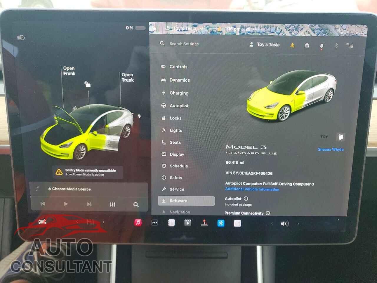 TESLA MODEL 3 2019 - 5YJ3E1EA2KF466426