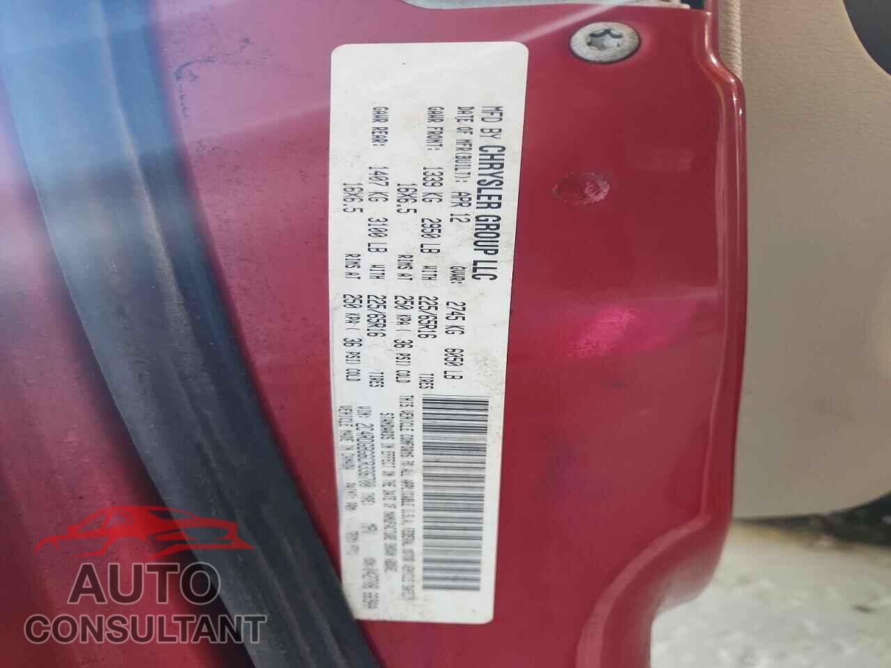 DODGE CARAVAN 2012 - 2C4RDGBG6CR336700