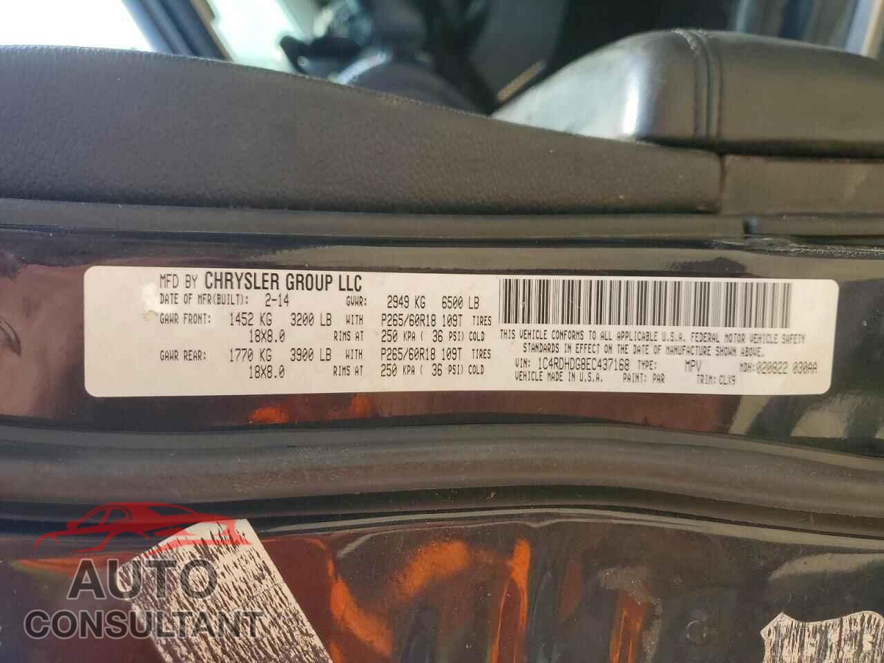 DODGE DURANGO 2014 - 1C4RDHDG8EC437168