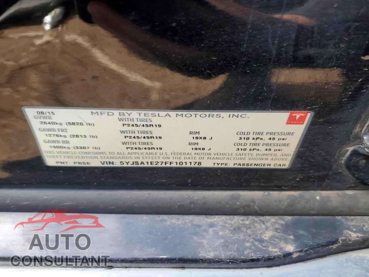 TESLA MODEL S 2015 - 5YJSA1E27FF101178