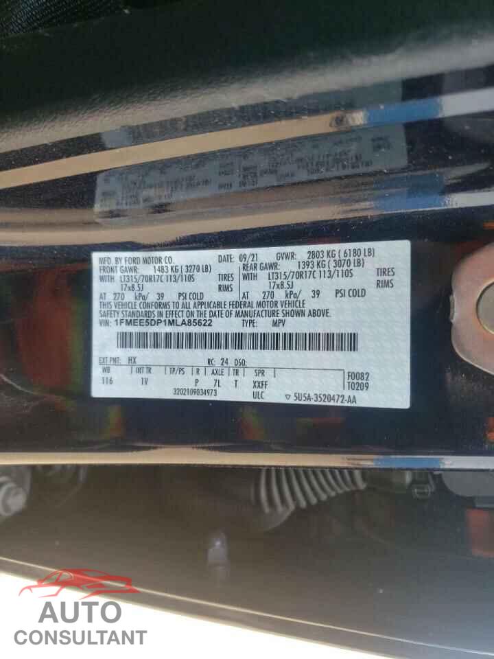 FORD BRONCO 2021 - 1FMEE5DP1MLA85622
