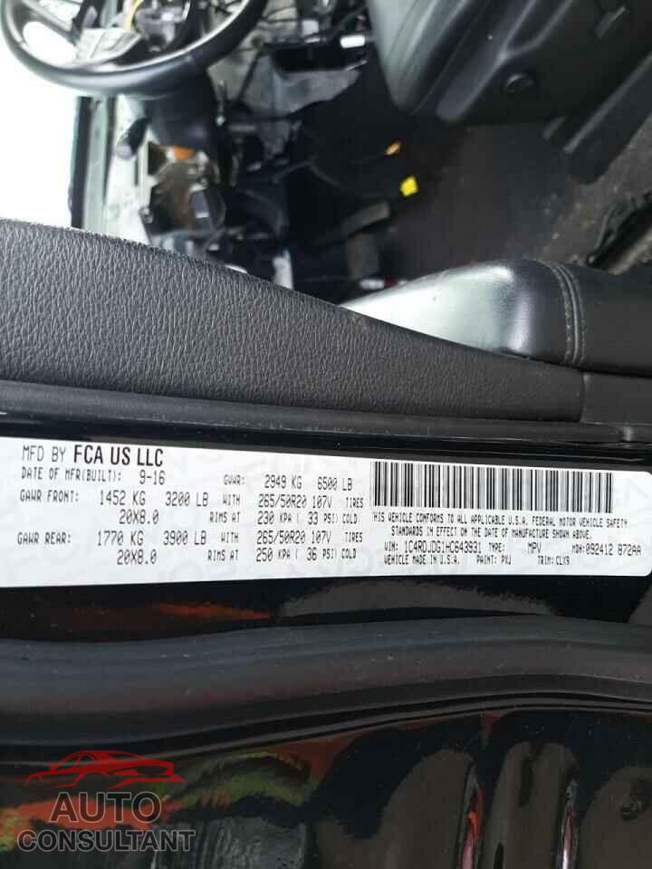 DODGE DURANGO 2017 - 1C4RDJDG1HC643931