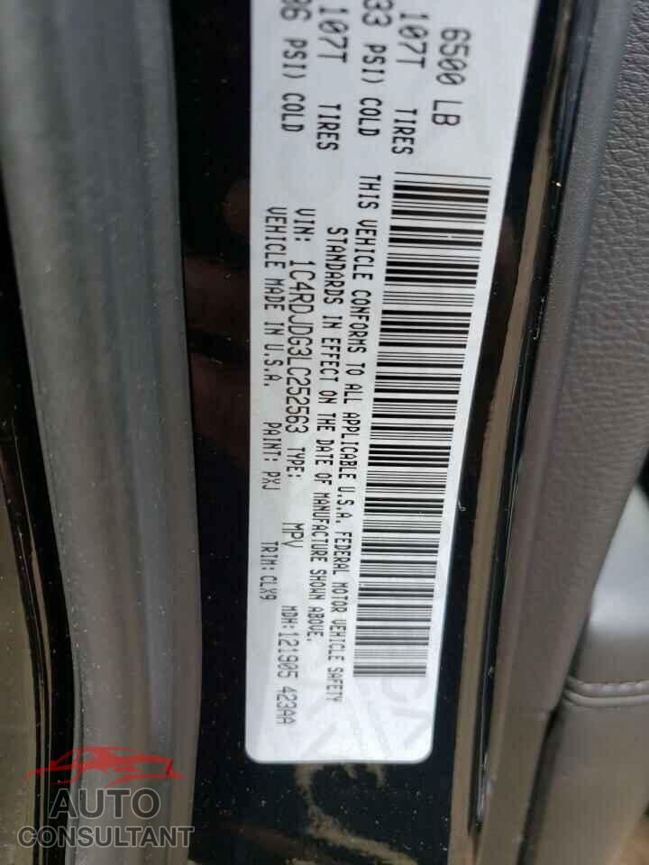 DODGE DURANGO 2020 - 1C4RDJDG3LC252563