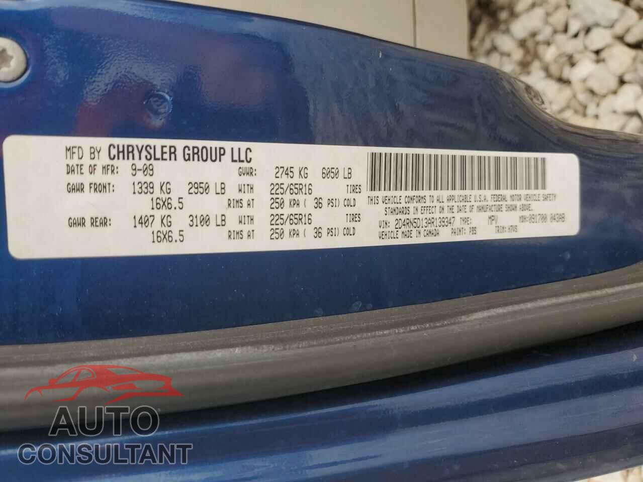 DODGE CARAVAN 2010 - 2D4RN5D13AR139347