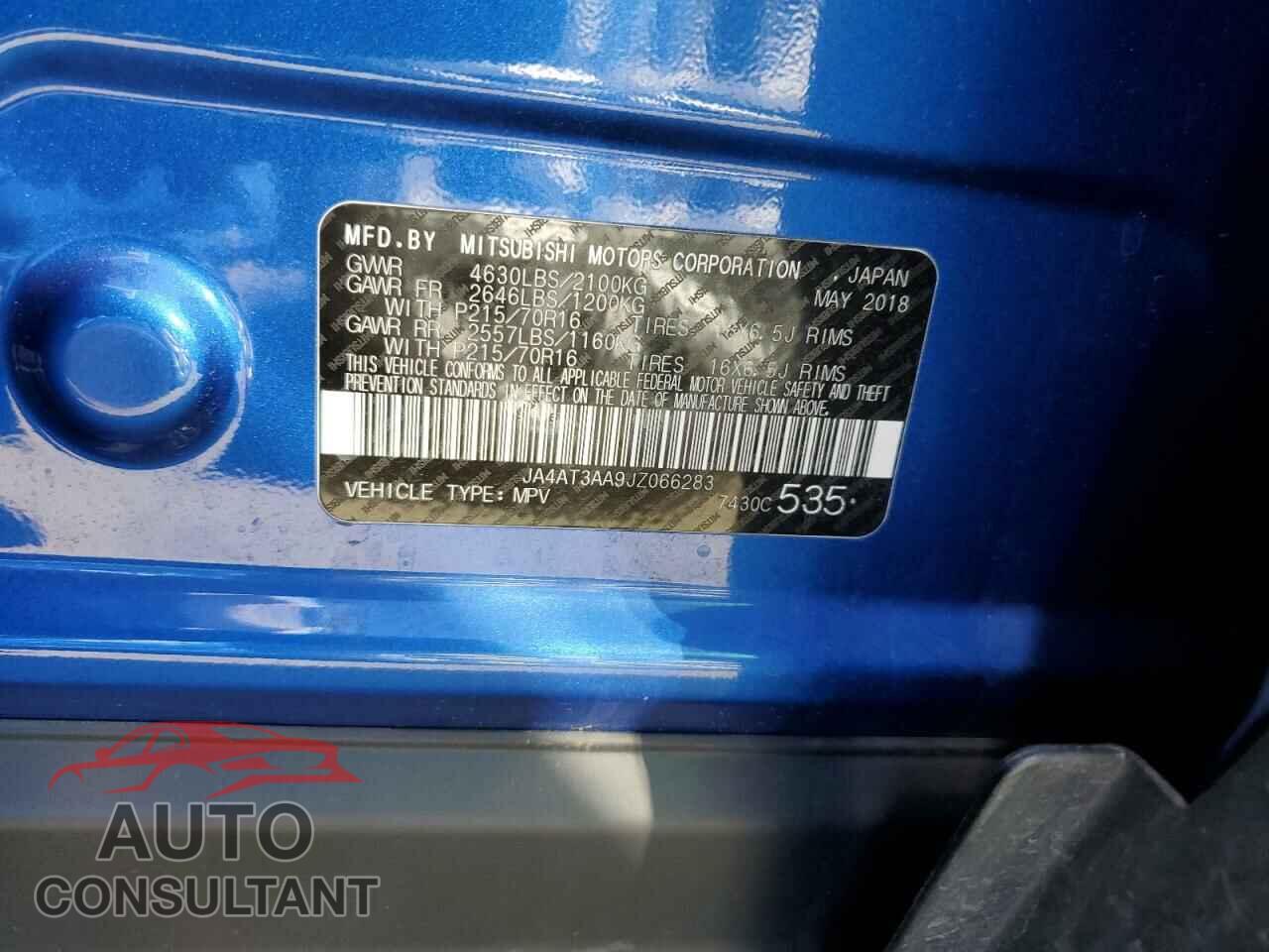 MITSUBISHI ECLIPSE 2018 - JA4AT3AA9JZ066283