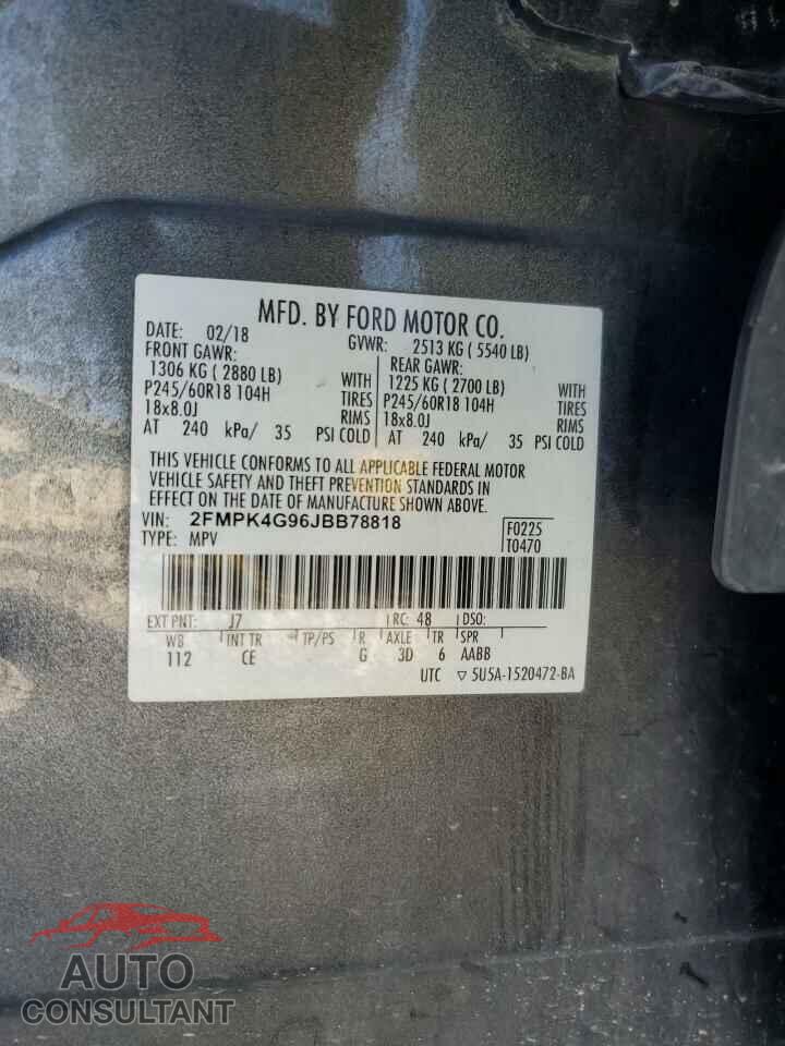 FORD EDGE 2018 - 2FMPK4G96JBB78818