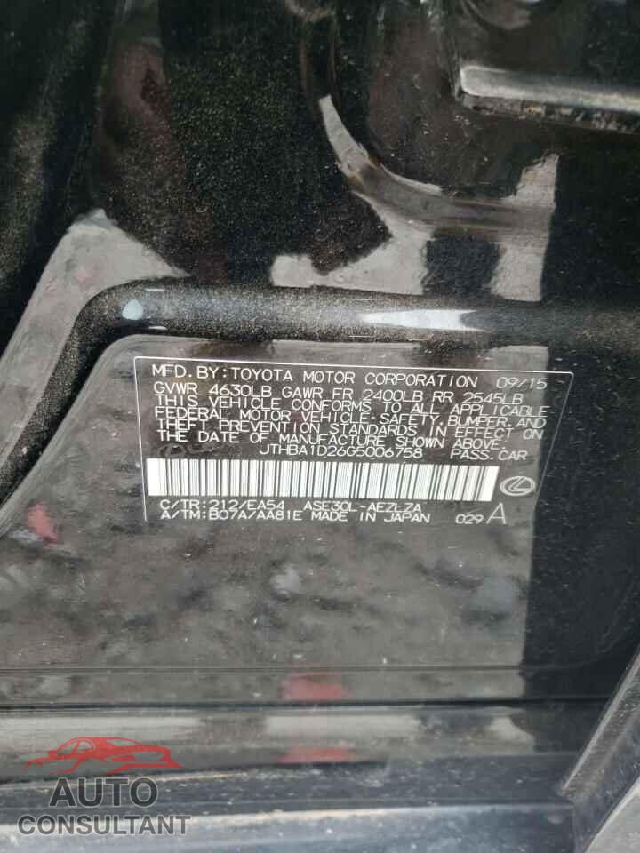 LEXUS IS 2016 - JTHBA1D26G5006758