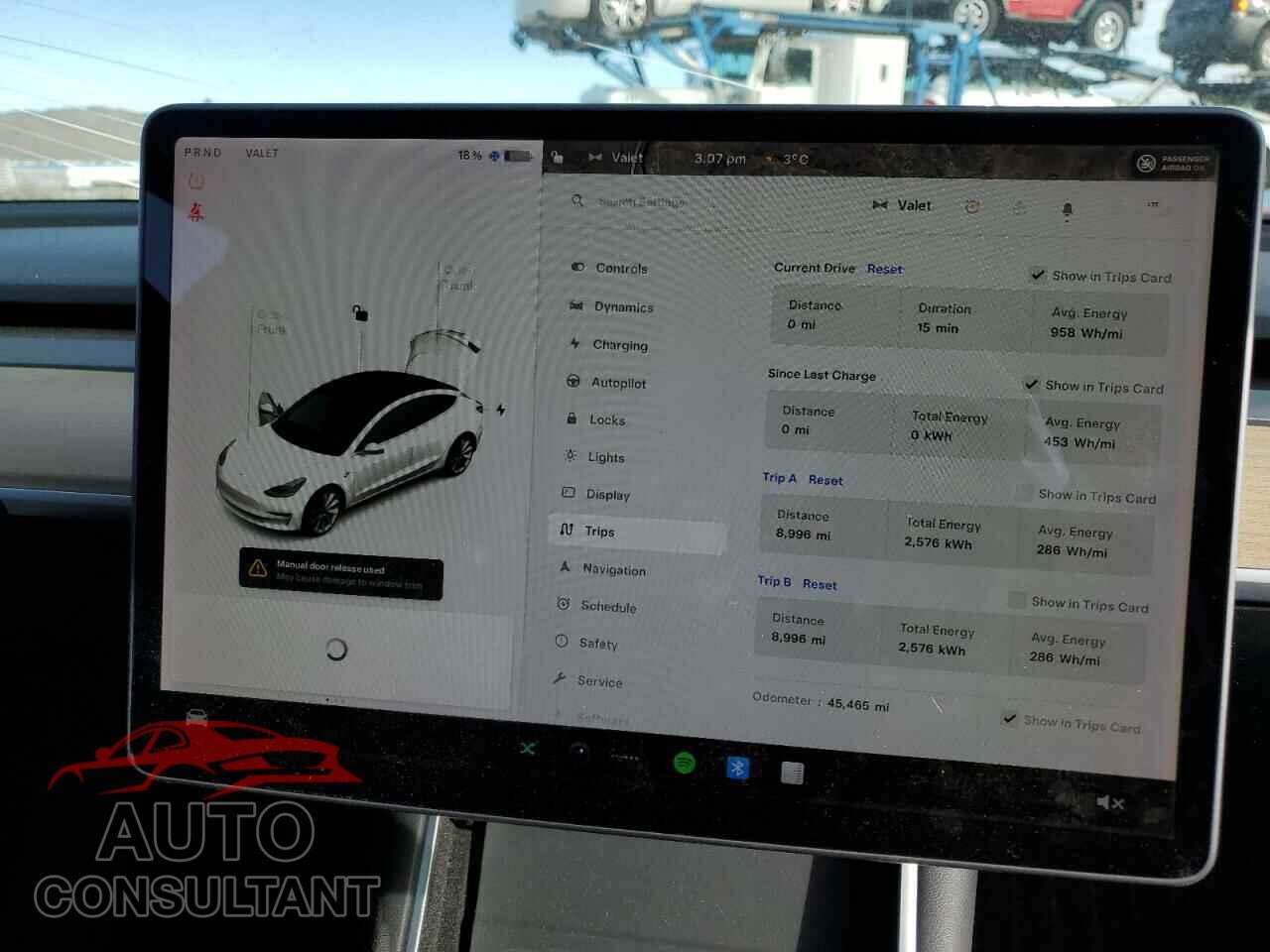 TESLA MODEL 3 2019 - 5YJ3E1EA0KF476503