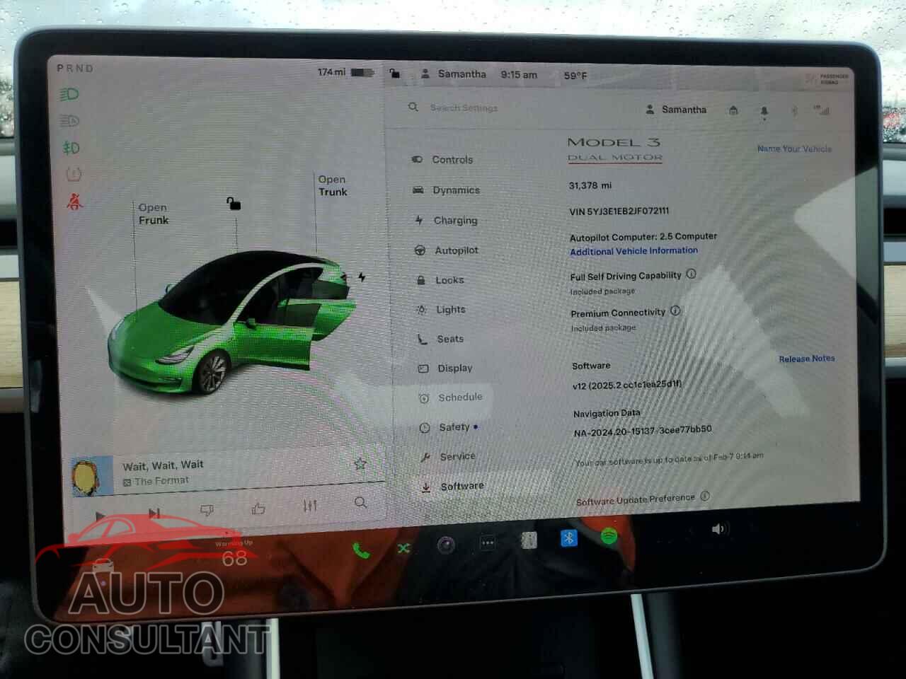 TESLA MODEL 3 2018 - 5YJ3E1EB2JF072111