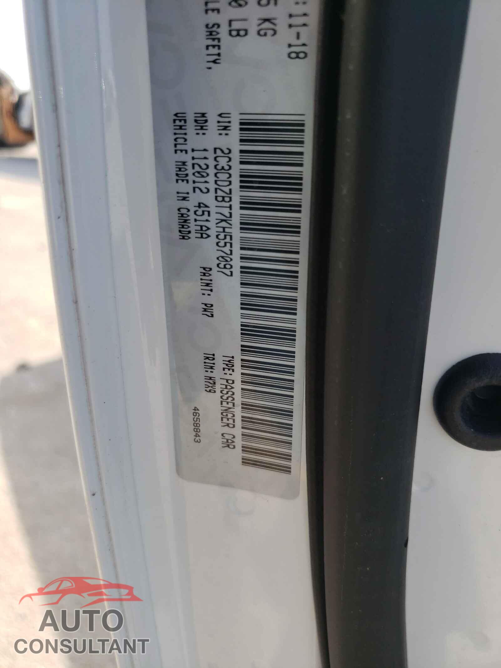 DODGE CHALLENGER 2019 - 2C3CDZBT7KH557097