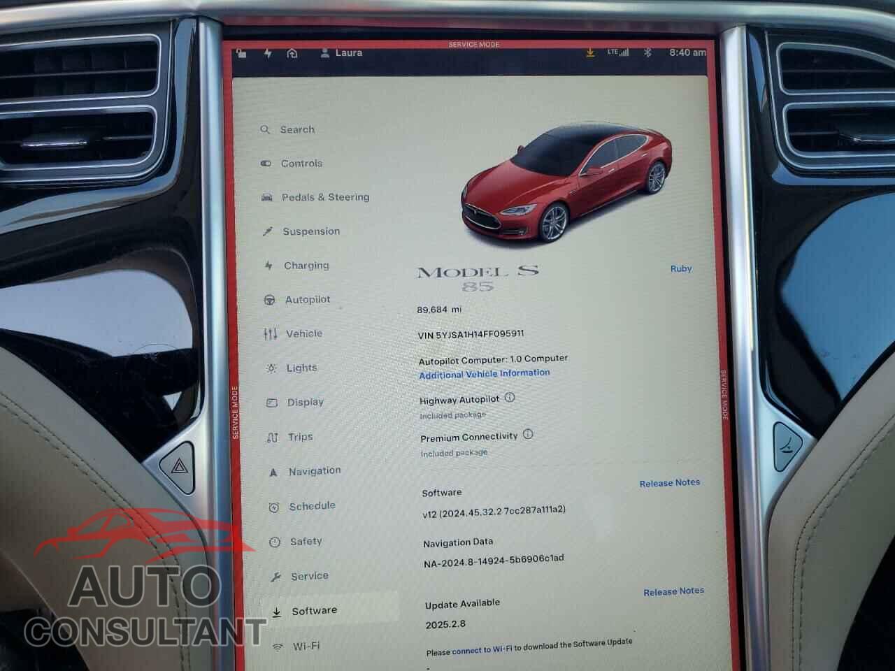 TESLA MODEL S 2015 - 5YJSA1H14FF095911