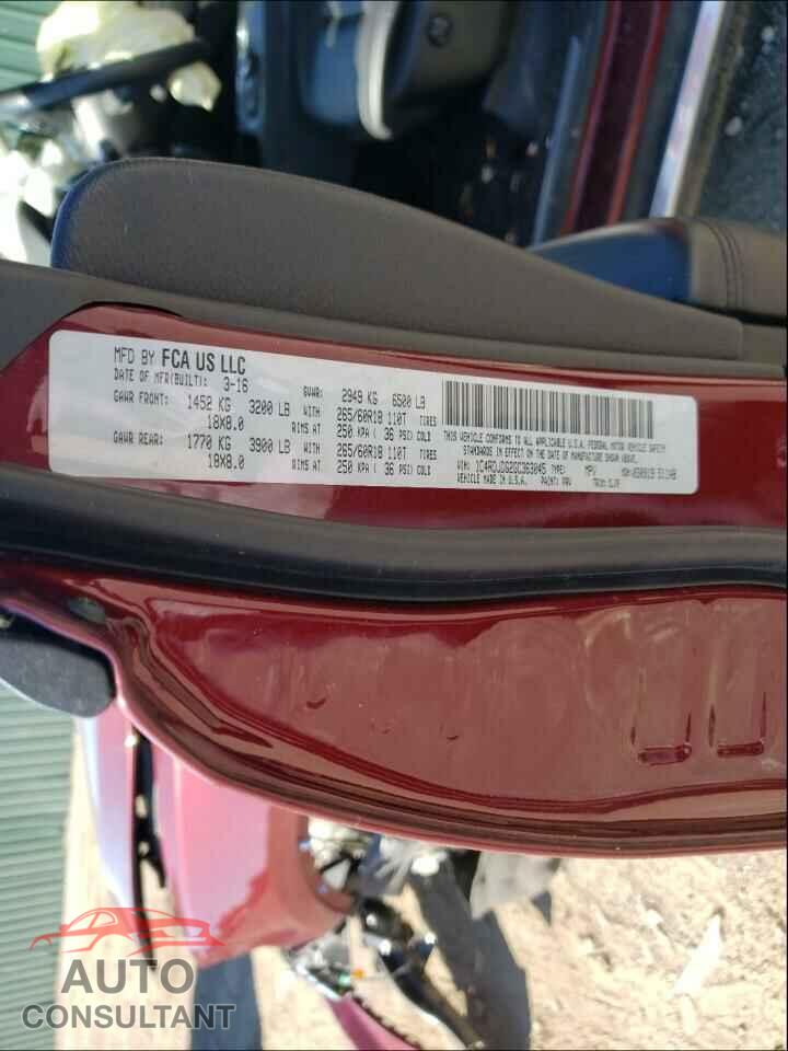 DODGE DURANGO 2016 - 1C4RDJDG2GC363045